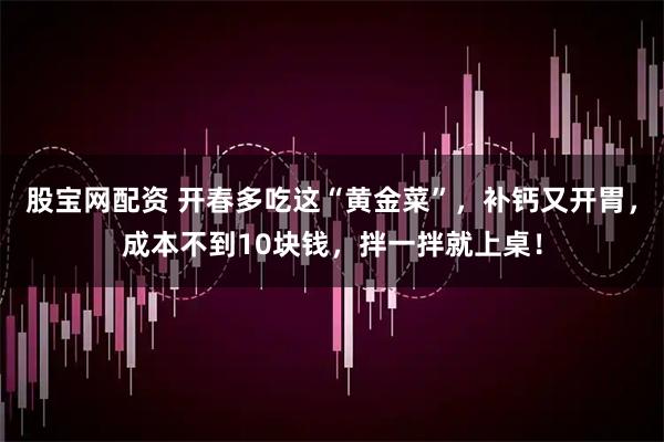 股宝网配资 开春多吃这“黄金菜”，补钙又开胃，成本不到10块钱，拌一拌就上桌！